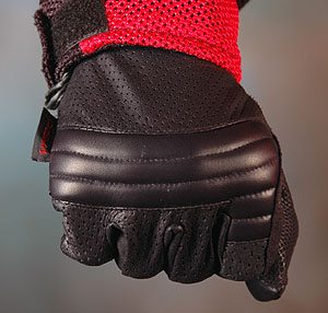 Tourmaster gloves, view of knuckle protection