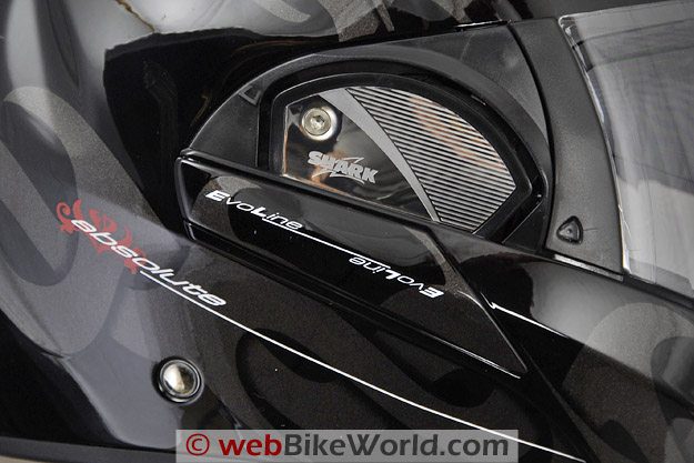 Shark Evoline Helmet - Visor Rotating Mechanism Close-up
