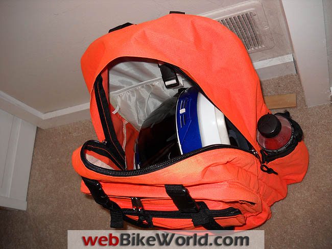 Orange Backpack Inside Views