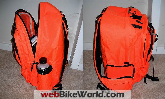 Orange Backpack Open and Closed