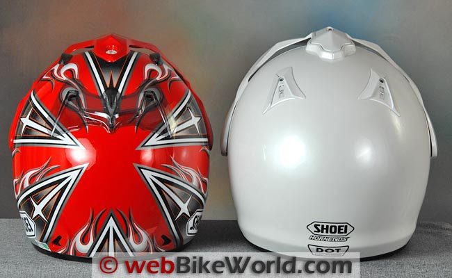 Shoei Hornet DS Helmet Japan vs. USA Rear View