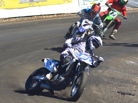 Troy Bayliss leads the pack at the Troy Bayliss Classic comeback