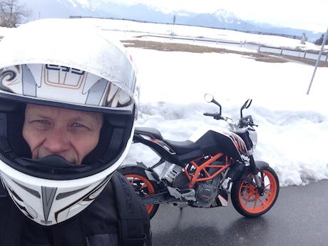 Could have done with heated grips on the KTM 390 Duke launch in Austria