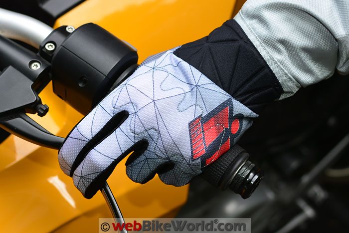 Icon Anthem Blender Gloves on Motorcycle