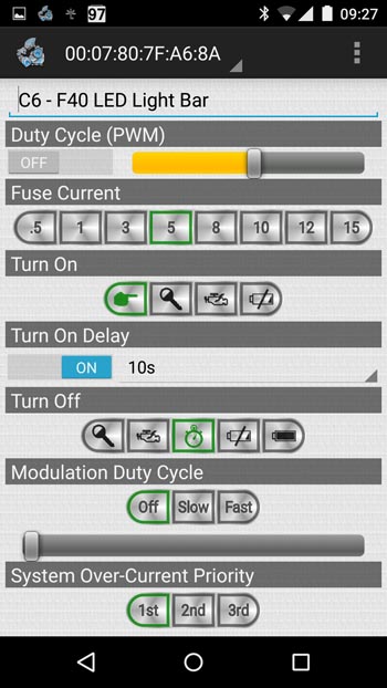 Motobrain Circuit Setting Screen