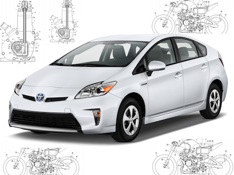 Toyota Prius hybrid and 2-stroke and hybrid motorcycle patents