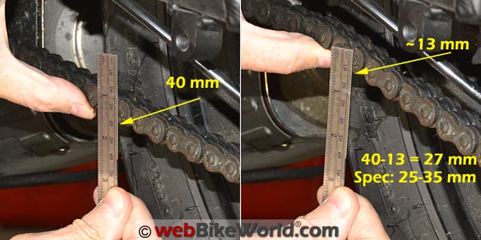 How to Measure Motorcycle Chain Slack
