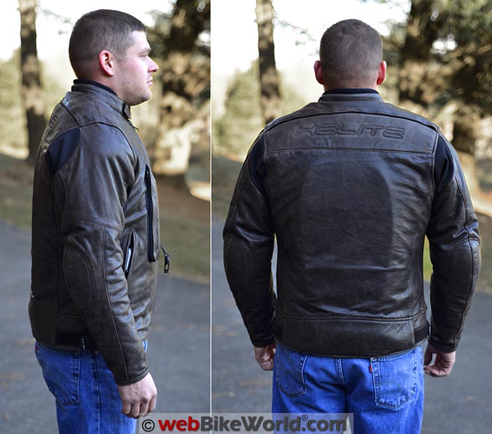 Helite Leather Airbag Jacket Side Rear Views