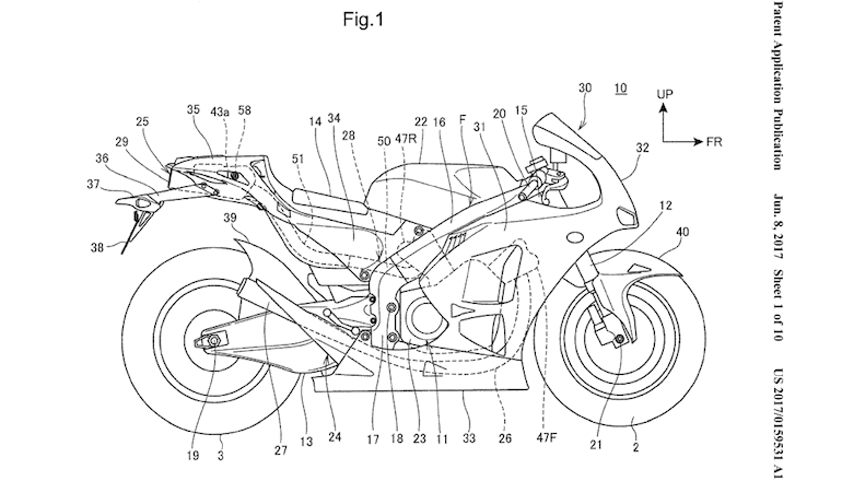 Honda patent - Comeback for under-seat exhausts?