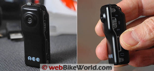 AEE MD80 Video Camera - Front and Side Views