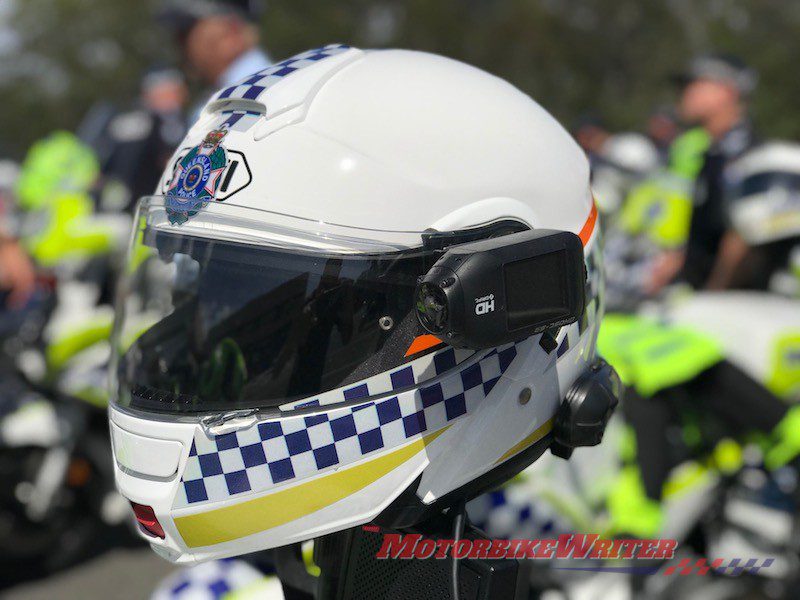 DayGlo Queensland Police helmet camera fined witnesses robbed incorrect