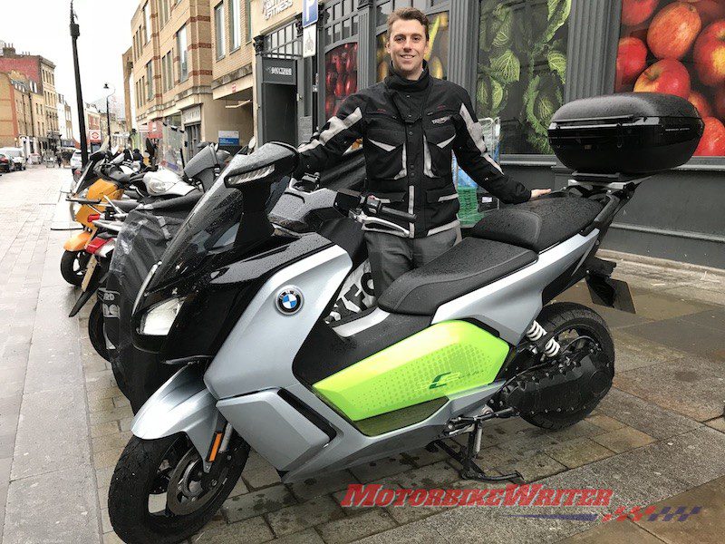 Oliver van Bilsen living with an electric BMW C evolution scooter
