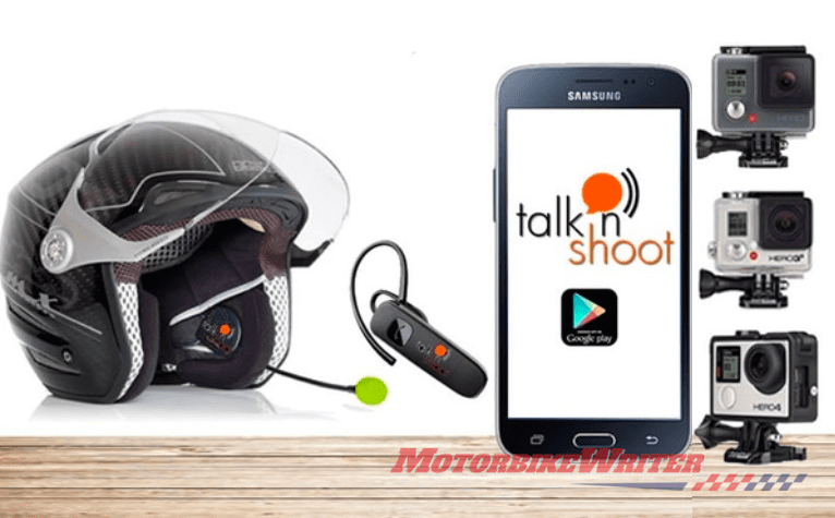 Talk 'N Shoot action camera app and Bluetooth headset