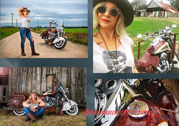 Chris Keeble and her Indian Chief Vintage Calamity Jane