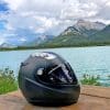 The Klim K1R helmet by a lake.