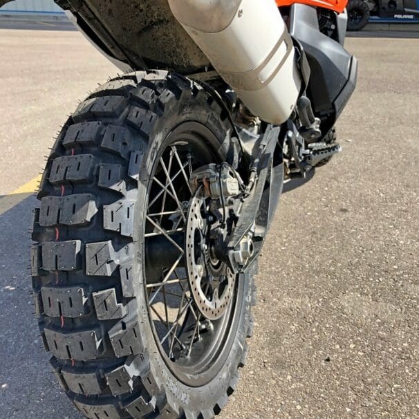 Motoz Tractionator Adventure Tires on a 2019 KTM790 Adventure.