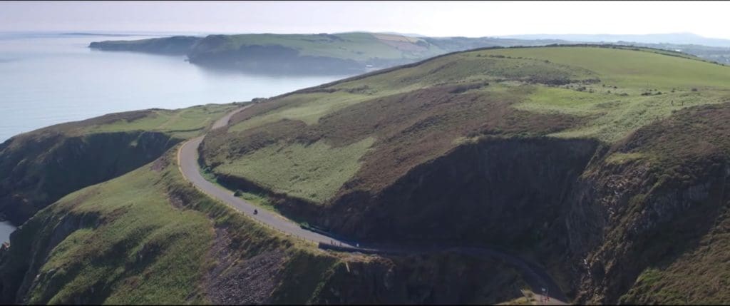 Dominic Herbertson riding the coastal road on the Isle of Man