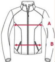 diagram of measurement points on jacket or coat