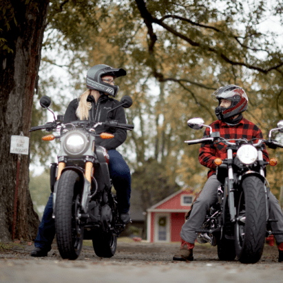 two riders enjoying the Indian Motorcycles rental program