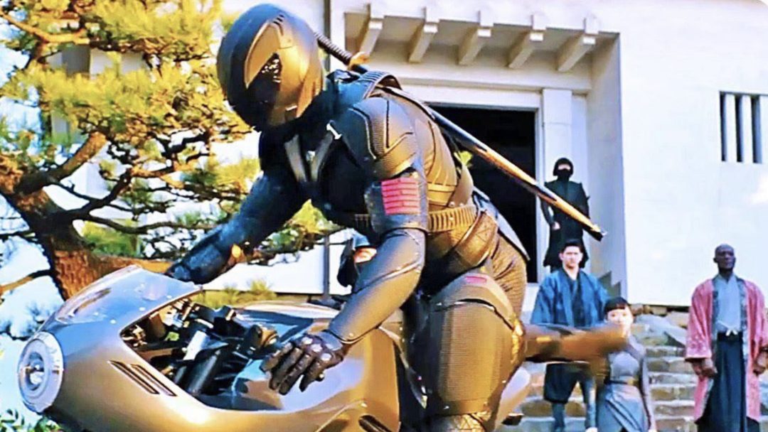 a side view of the bike in the 2021 action film ‘Snake Eyes: G.I. Joe Origins’