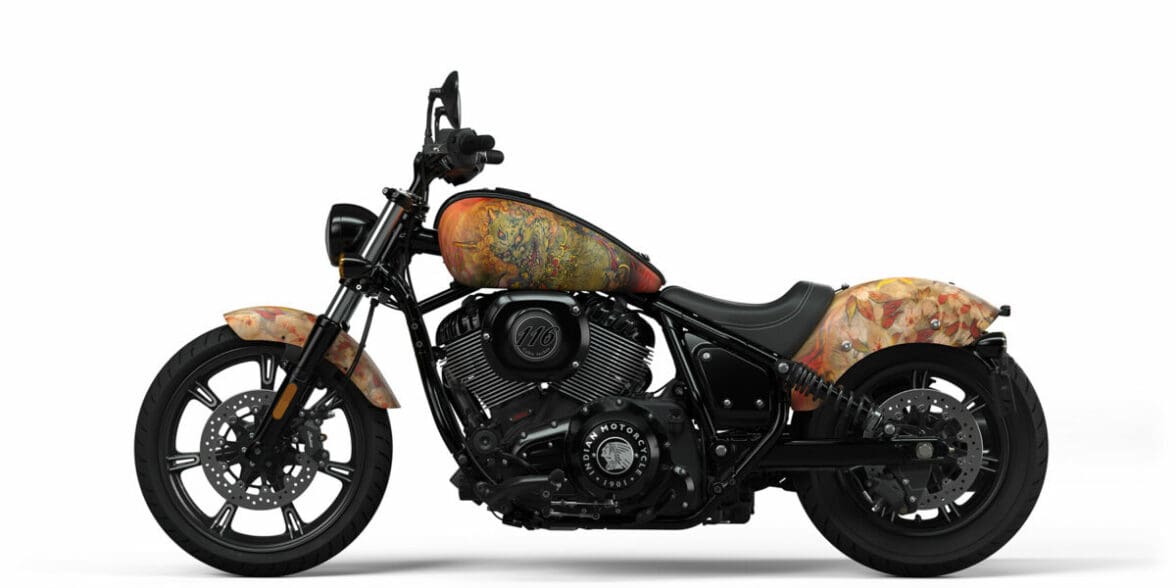 A side view of the Indian Chief designed by Yokohama tattoo artist, Shige