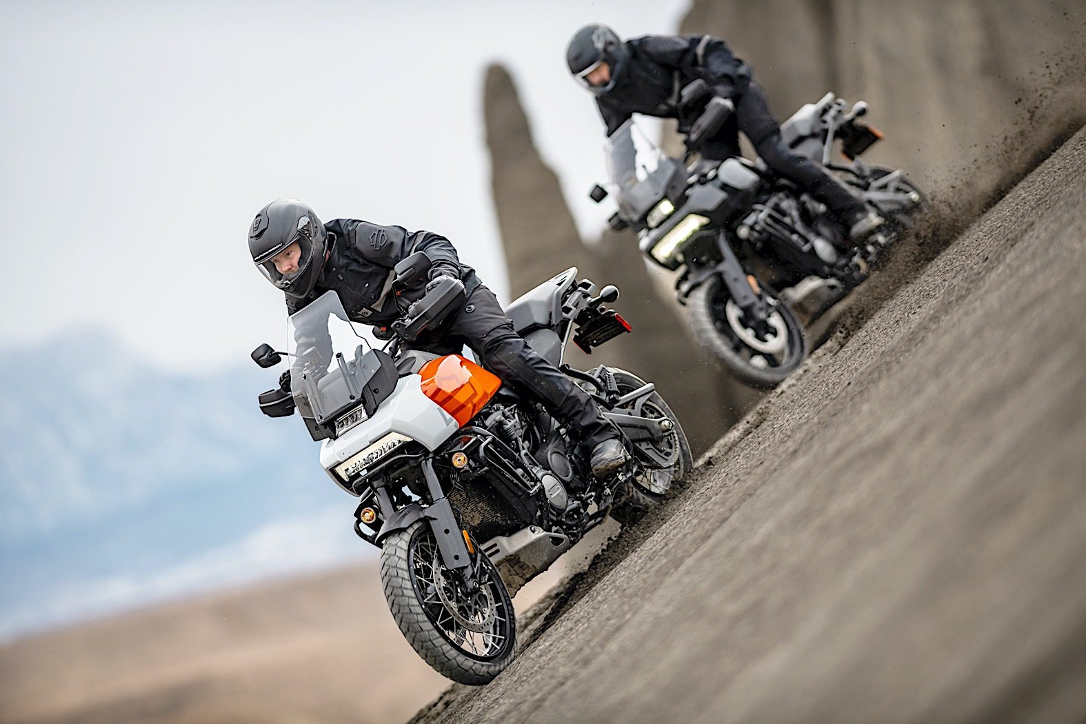 A view of two riders enjoying the all-new Harley Davidson Pan America