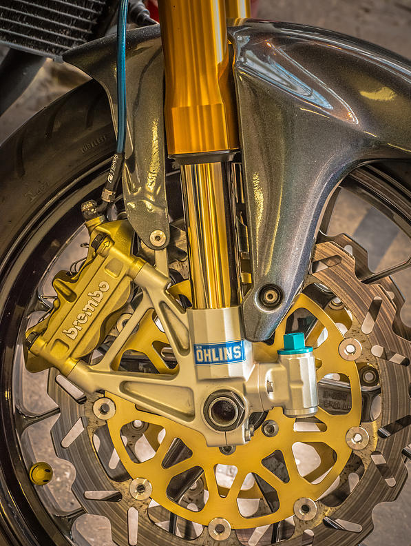 A view of the logo from Brembo brakes
