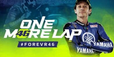 A view of Valentino Rossi advertising for the One More Lap event scheduled by Yamaha