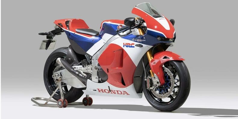 A side view of the 2016 Honda RC213V-S that just broke the record for the most expensive Japanese bike to be sold at an auction