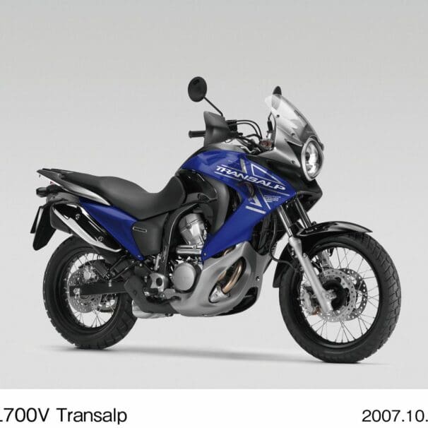 A side view of Honda's Transalp motorcycles, available between 1991 and 2011