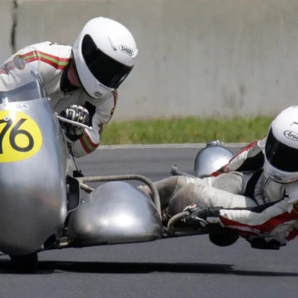 A view of sidecar racing which will soon be ready at Daytona speedway