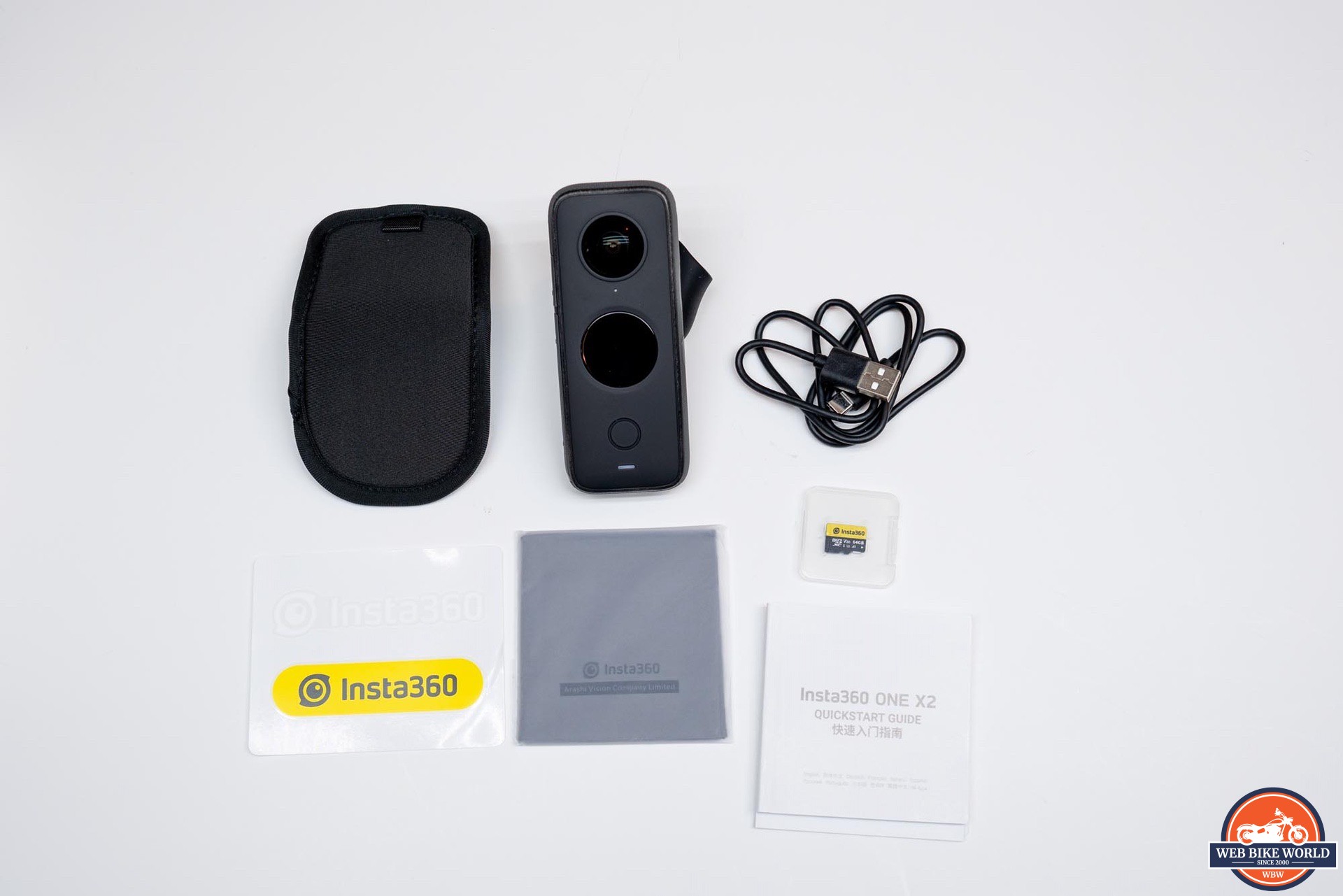 Contents of packaging for Insta360 One X2 Camera