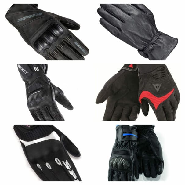 Collage of ADV and touring gloves