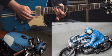 A view of the cafe racer-inspired guitars courtesy of Yamaha Corporation, which have gotten a refresh for 2022