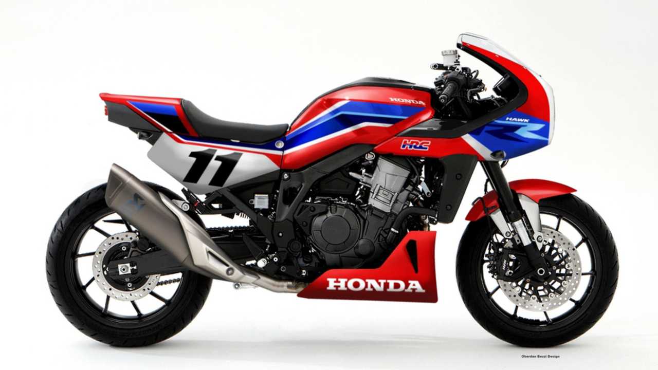 A view of the Honda Hawk 11, with renditions from digital designer Bezzi