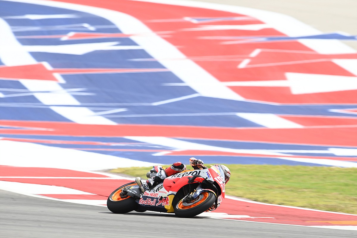 A view of Marc Marquez on his Repsol machine, with his recent last place standing at the Americas Grand Prix