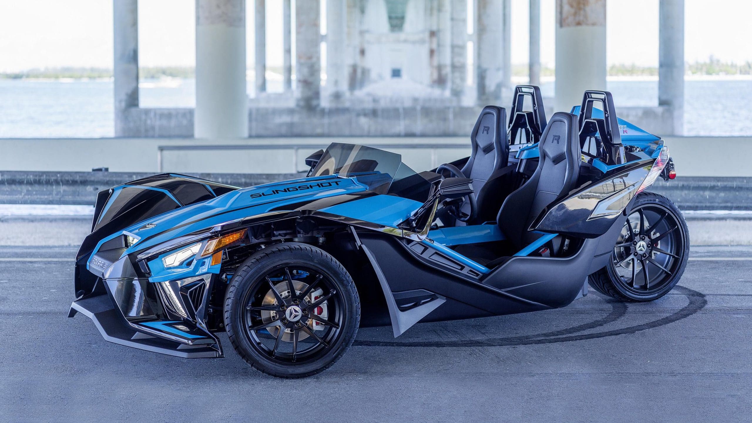 A view of the Polaris Slingshot - a vehicle that has been reclassified as an attocycle for the road of New York