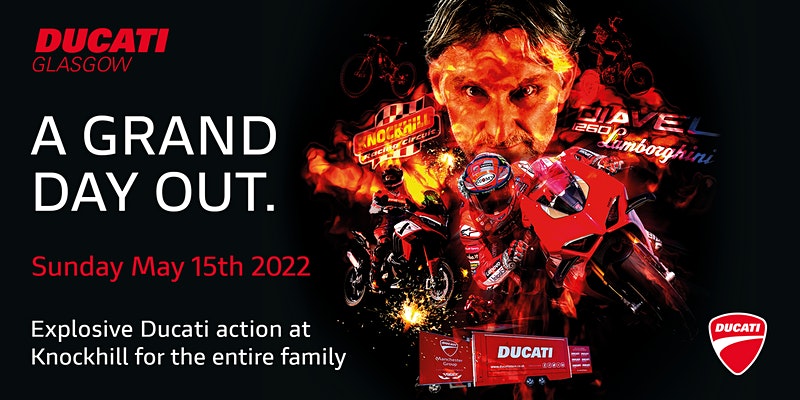A view of the advertisement for Ducati Glasgow's Knockhill event