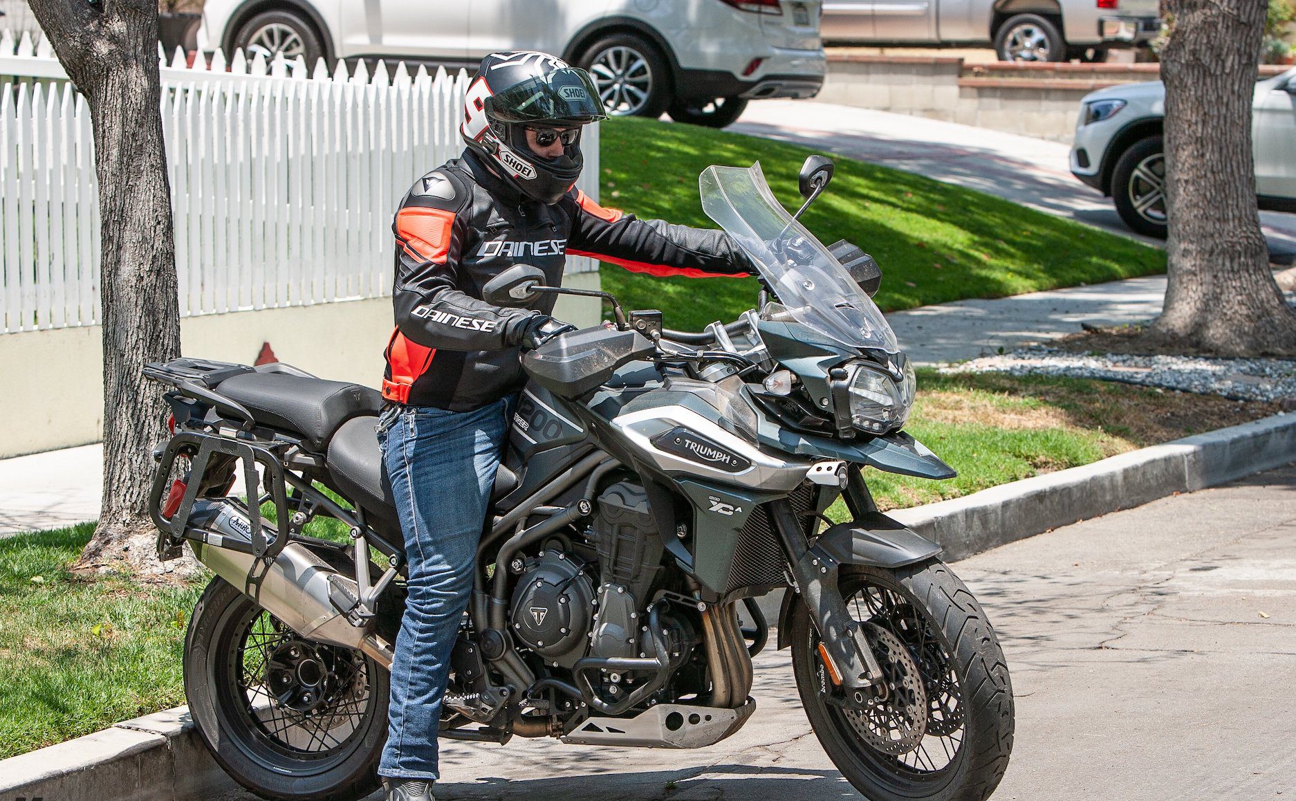A male motorcyclist taking a break. Photo courtesy of MCN.