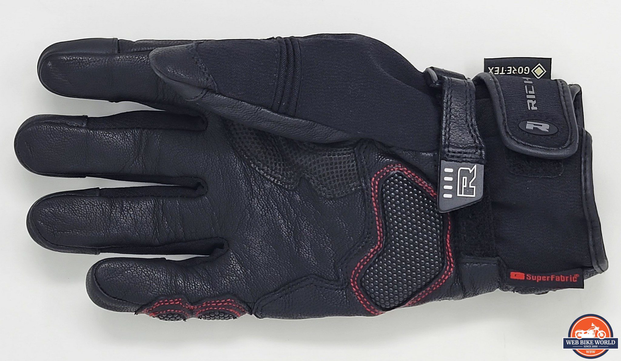 Palm view of the Richa Atlantic GTX gloves