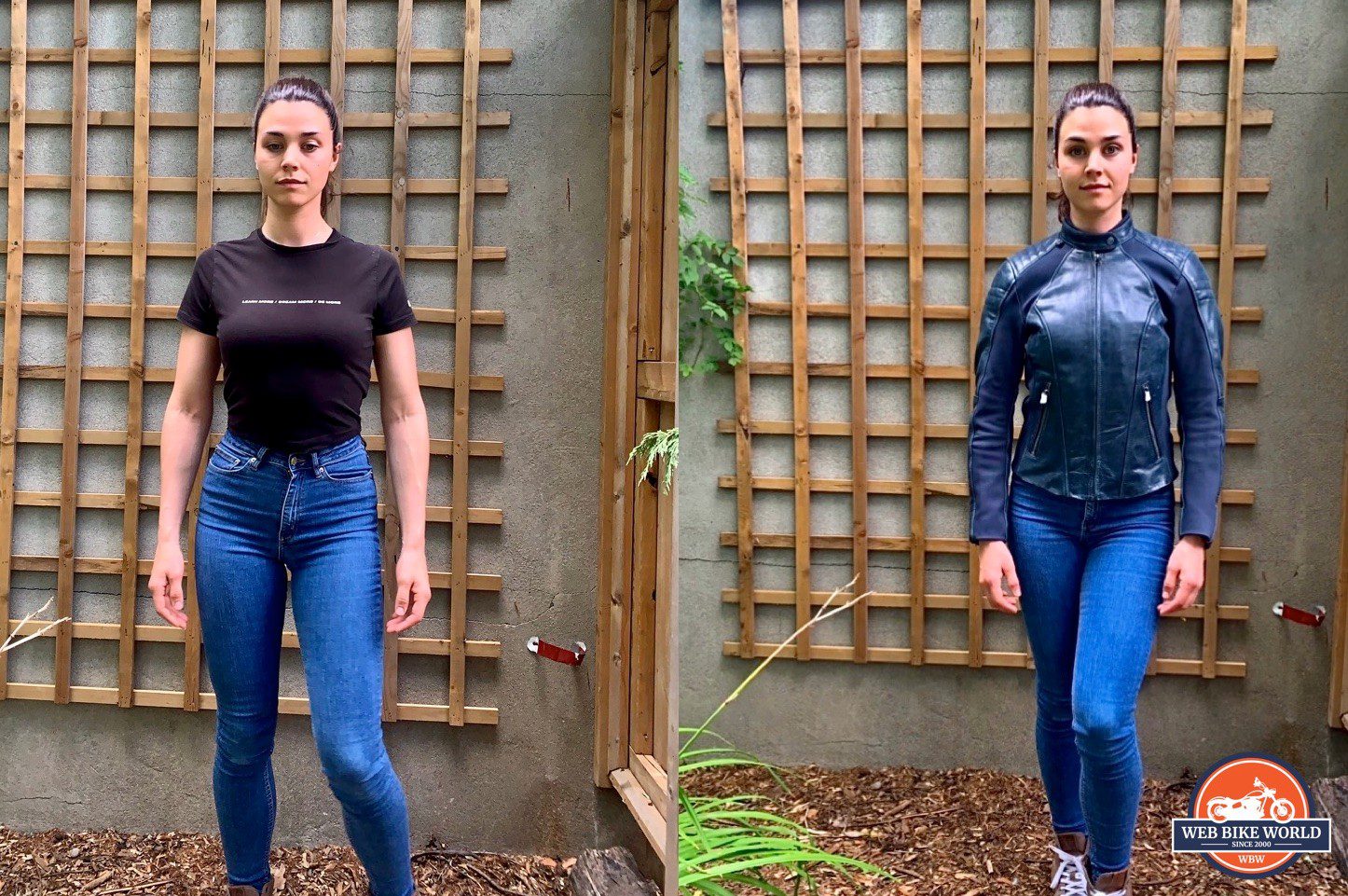With and without the REV'IT! Coral Ladies Jacket