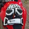 Raven Moto Storm Gloves on the tank