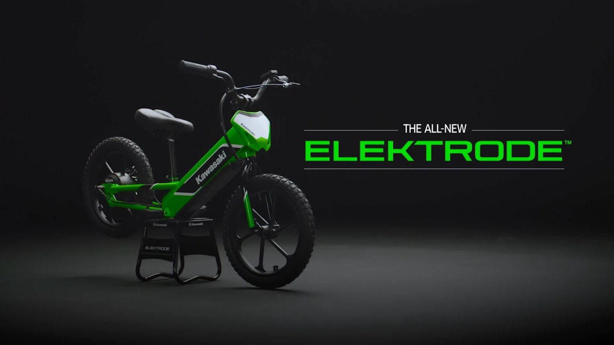 The Electrode - a balance bike for youth from the electric lab of Kawasaki Motorcycles. Media sourced from Youtube.