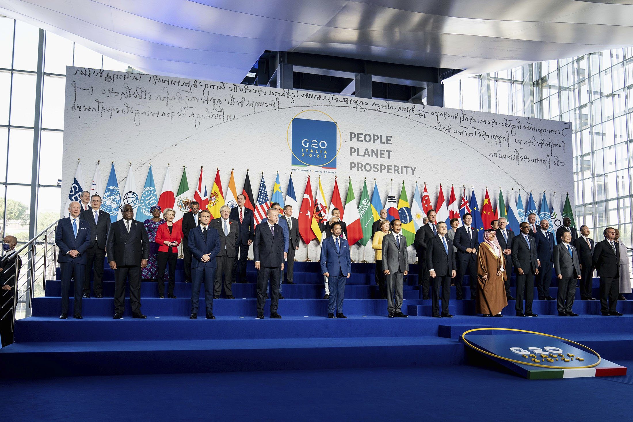 Attendees of the G20 Summit in 2021. Media sourced from the Daily Sabah.