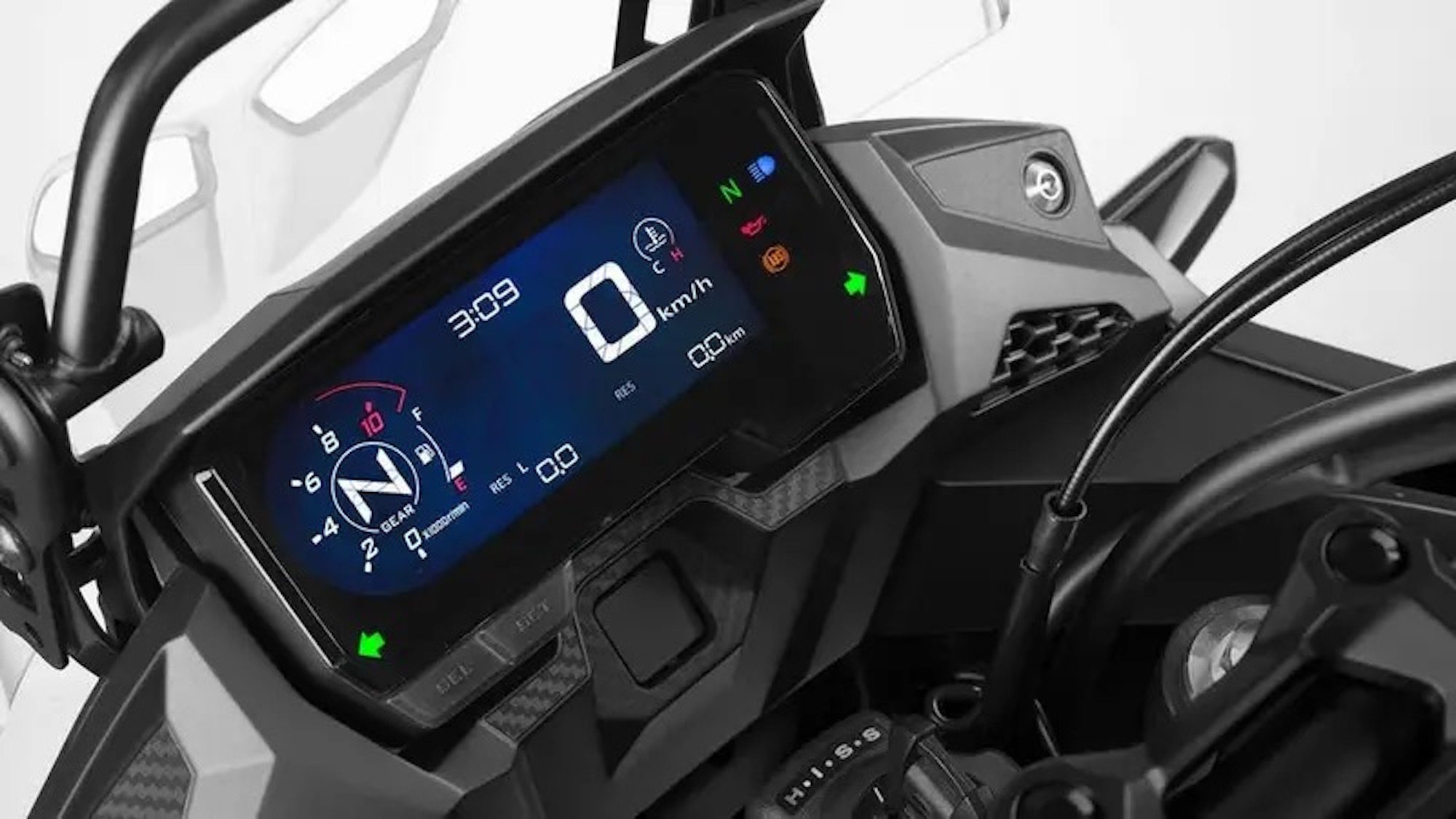 The dash of the Honda Transalpine. Media sourced form Top Speed.