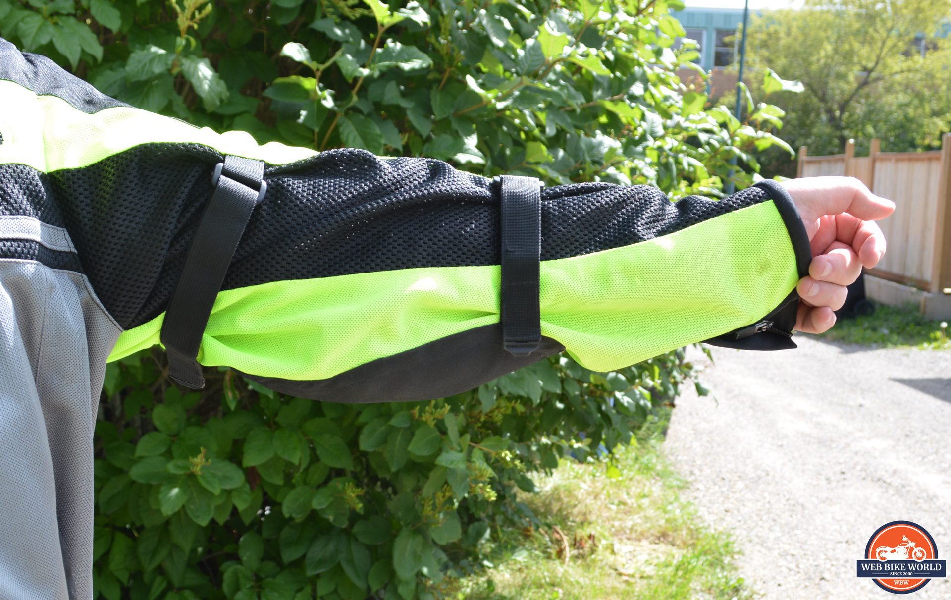 Wrist closures zipped up on Scorpion Vortex Air Jacket