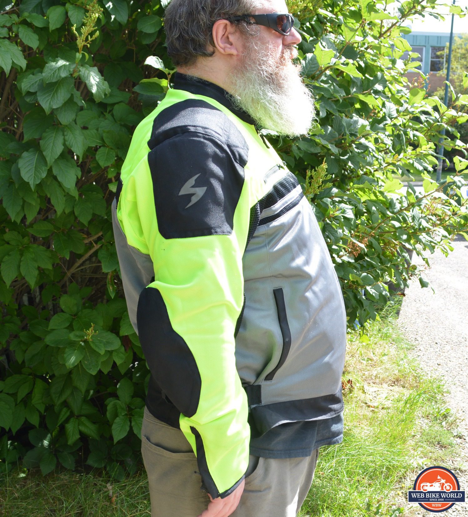 Hi-vis sleeves on Scorpion Vortex Air Jacket