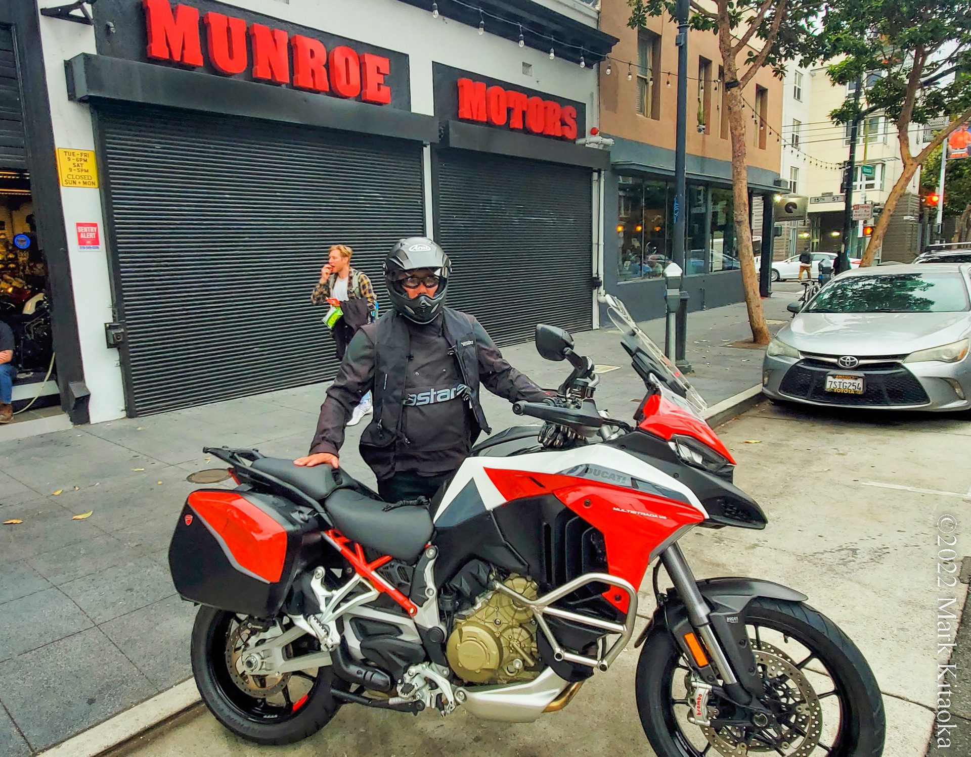 Author standing next to 2022 Ducati Multistrada V4S