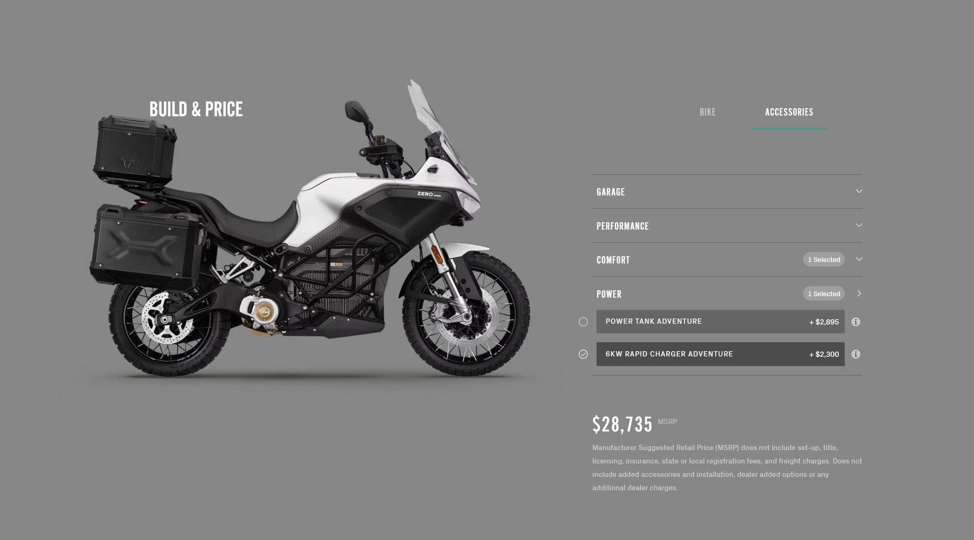 Product page for Zero DSR/X