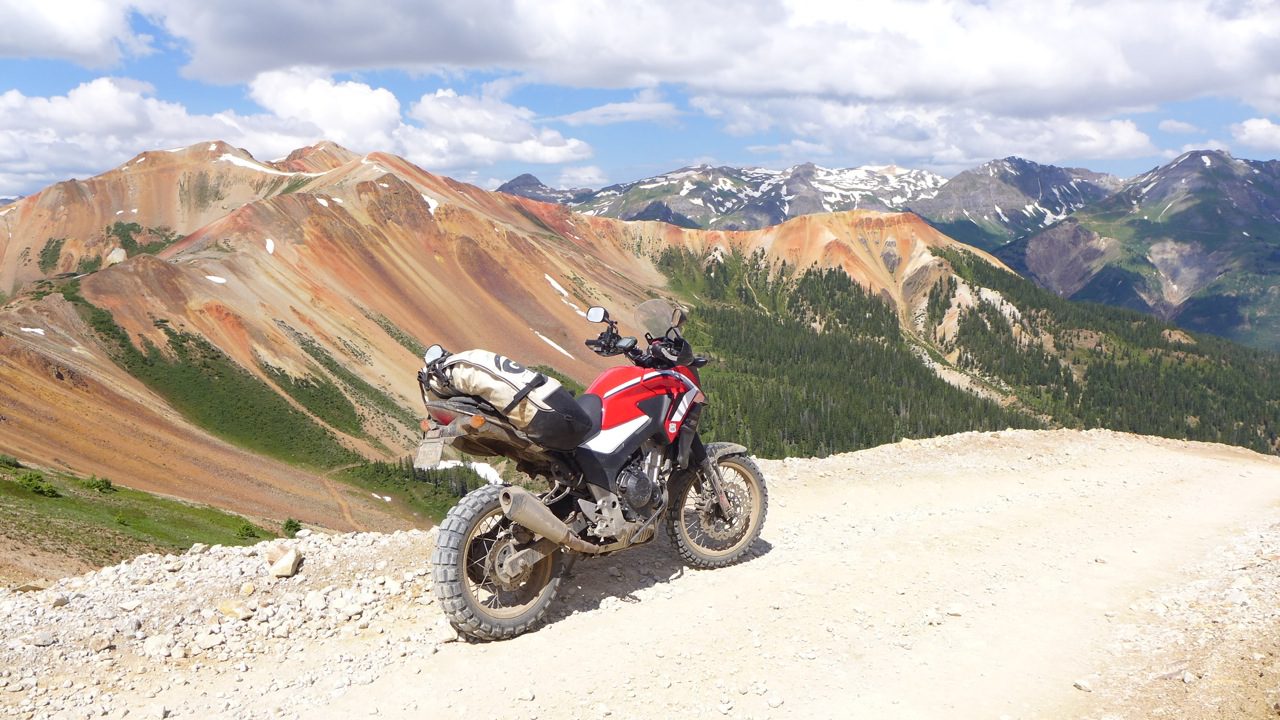 A bike in the throes of adventure. Pun intended. Media sourced from Adventure Rider Radio.